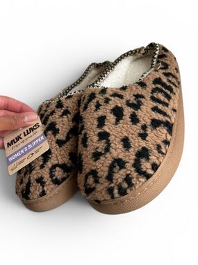 MUK LUKS Camel Cheetah Clog House Women’s Slippers - NEW - Size: XL 11-12